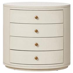 Beatrice Modern Classic Cream Painted Linen Oval Nightstand