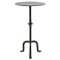 Leyla French Country Dark Brass Cast Iron Drink Side Table