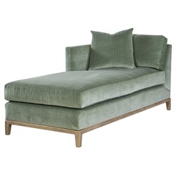 Highland House Harold Modern Classic Green Velvet Chaise Lounge - LAF