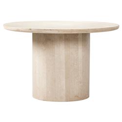 Orkins Modern Classic Cream Marble Round Outdoor Dining Table - 48"