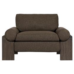 Sandari Modern Classic Brown Upholstered Teak Outdoor Chair