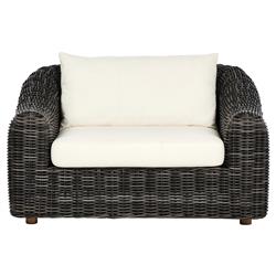 Celina Coastal Cream Upholstered Charcoal Teak Outdoor Arm Chair