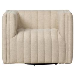 Leo Modern Classic Cream Tufted Outdoor Swivel Chair
