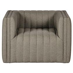 Leo Modern Classic Grey Tufted Outdoor Swivel Chair