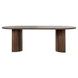 Paris Rustic Lodge Brown Teak Outdoor Oval Dining Table - 94&quot;