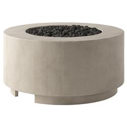 Delroi Industrial Natural Concrete Gas Round Outdoor Fire Pit Table