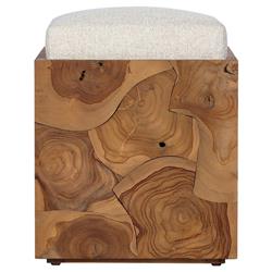 Thorn Coastal Beach Brown Teak Root Outdoor Stool