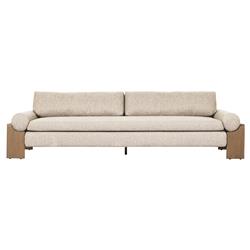 Sandari Modern Classic Beige Upholstered Teak Outdoor Sofa - 104.25"
