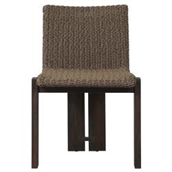Ursula Coastal Beach Brown Woven Hyacinth Outdoor Dining Chair