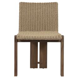 Ursula Coastal Beach Beige Woven Hyacinth Outdoor Dining Chair