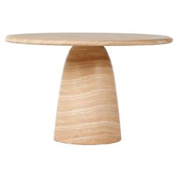 Emilia Modern Classic Beige Concrete Round Outdoor Dining Table - 48"