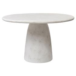 Emilia Modern Classic Off White Concrete Round Outdoor Dining Table - 48"