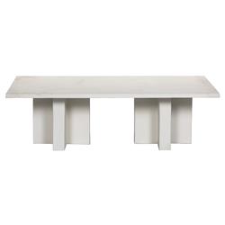 Hanne Modern Classic White Aluminum Rectangular Outdoor Coffee Table