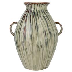 Elina French Country Green Stoneware Table Vase