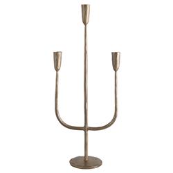 Marcello French Country Antique Brass Iron Candelabra