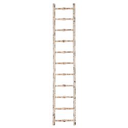 Astro French Country Distressed White Wood Ladder Wall Shelf