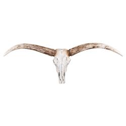 Henri Rustic Lodge White Resin Steer Wall Decor