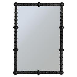 Evan French Country Black Beaded Wood Wall Mirror