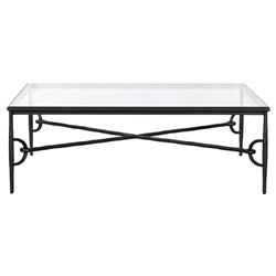 Ceasar French Country Black Iron Square Coffee Table