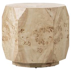 Daphne Modern Classic Light Brown Burl Wood End Table