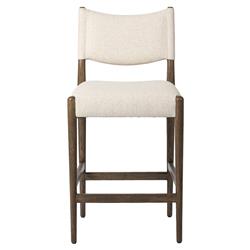 Odelia Modern Classic Cream Performance Brown Wood Counter Stool