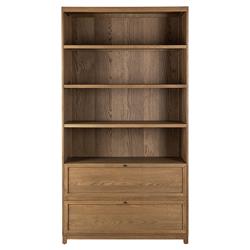 Clarence Rustic Lodge Brown Oak Bookcase
