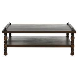 Farrah French Country Dark Brown Oak Square Coffee Table