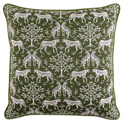 Luca Global Dark Green Cheetah Indoor Outdoor Throw Pillow - 20x20