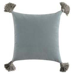 Jules Modern Blue Velvet Indoor Outdoor Tassel Throw Pillow - 20x20