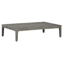 Mavis Coastal Beach Grey Aluminum Rectangular Outdoor Coffee Table