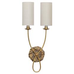 Domonique French Country Antique Gold Wallchiere Double Sconce
