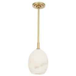 Artemis Modern Glass Shade Natural Brass Single Pendant