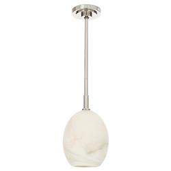 Artemis Modern Glass Shade Polished Nickel Single Pendant
