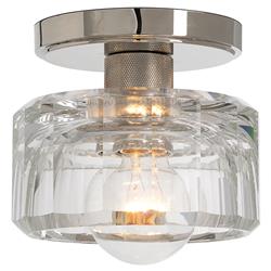 Bijoux Mid Century Modern Crystal Shade Polished Nickel Flush Mount