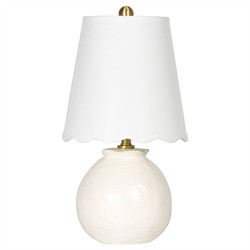 Amoria French Country White Linen Shade Ceramic Mini Table Lamp