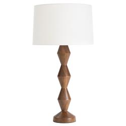 Crew Mid Century Modern Brown Walnut Wood Buffet Table Lamp