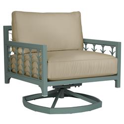 Tracey French Country Sand Sunbrella Green Aluminum Outdoor Swivel Rocker Chair