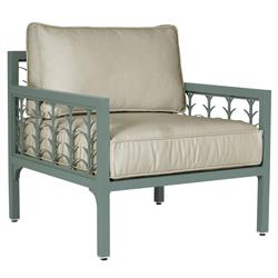 Tracey French Country Beige Sunbrella Green Aluminum Outdoor Lounge Chair
