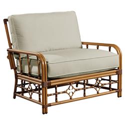 Myrah Coastal Beach Beige Sunbrella Brown Aluminum Outdoor Lounge Chair