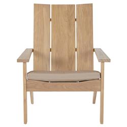 Ashland Beige Sunbrella Natural Teak Outdoor Adirondack Chair