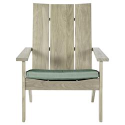 Ashland Green Sunbrella Oyster Grey Teak Outdoor Adirondack Chair