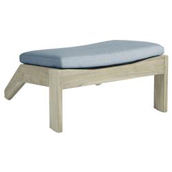 Blue Sunbrella Ashland Grey Teak Outdoor Adirondack Ottoman