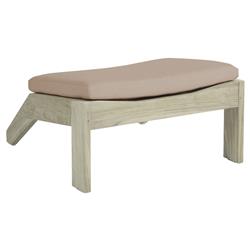 Beige Sunbrella Ashland Grey Teak Outdoor Adirondack Ottoman