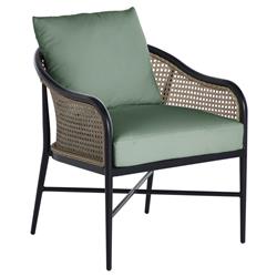 Havana Euro Green Sunbrella Black Aluminum Outdoor Arm Chair