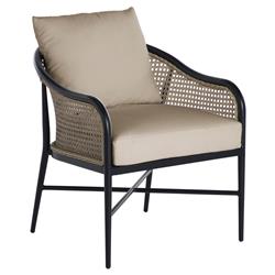 Havana Euro Beige Sunbrella Black Aluminum Outdoor Arm Chair