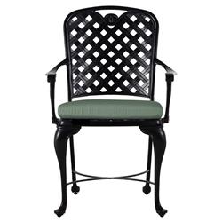 Provance Green Sunbrella Earth Black Outdoor Dining Arm Chair