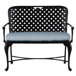 Provance Blue Sunbrella Ancient Earth Black Outdoor Bench