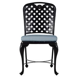 Provance Blue Sunbrella Ancient Earth Black Outdoor Dining Chair
