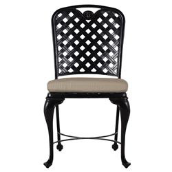 Provance Beige Sunbrella Ancient Earth Black Outdoor Dining Chair