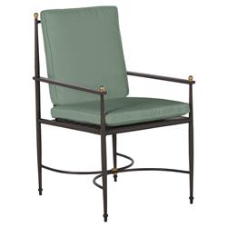 Roma Green Sunbrella Slate Grey Aluminum Outdoor Dining Arm Chair